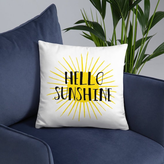Sun Square Throw Pillow Hello Sunshine Sunshine Throw Pillow | KESS