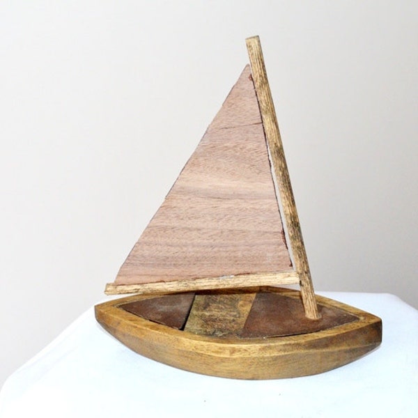 Handmade Wooden sailboat  Handmade , Toy for Children , home decor,Nautical Home Decor
