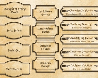 harry potter labels etsy