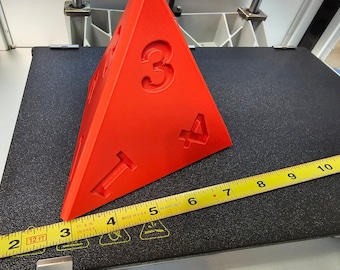 D4 - Quantity 1 - HUGE! - Overly Dramatic Dungeons and Dragons DIE Dice D&D 4 Sided Caltrop RED oversize