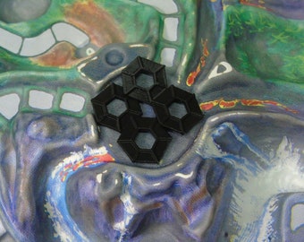 4 Black Tokens 1986 Fireball Island Board Game Replacement Pieces Parts