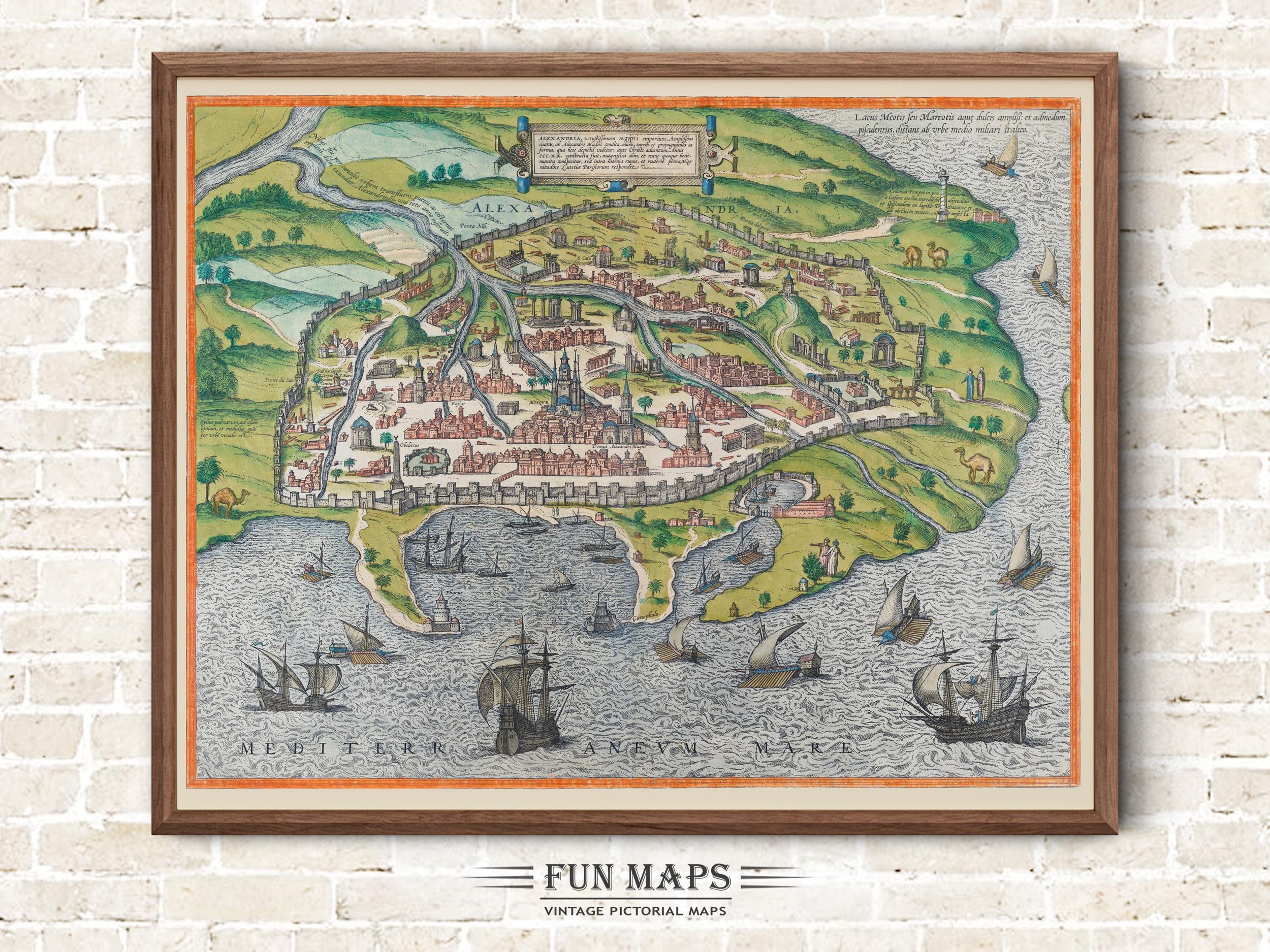 Carte Ancienne D'Alexandria, Virginie 1863 - Reproduction Sur Toile - Ted's Vintage Art