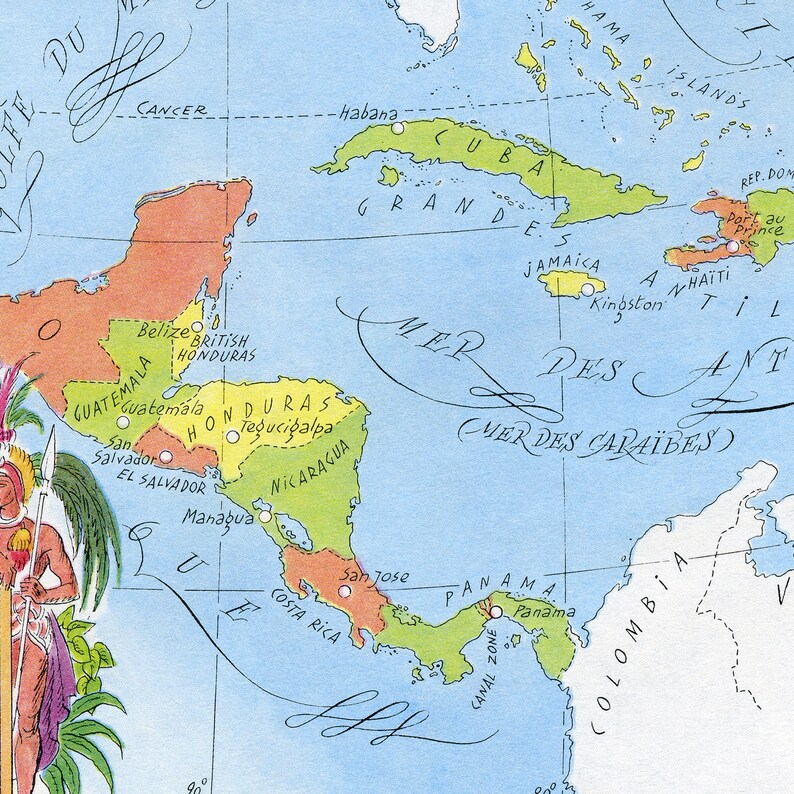 Fun Map of Mexico Central America - Il 794xN.4303758475 851w