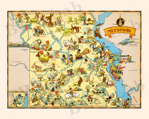 Canvas Reproduction Vintage Pictorial Map of California Print Ruth Taylor 1935