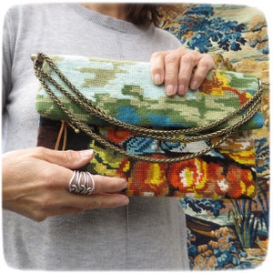 Zipper Fold over, Cross body Embroidery, Convertible bag, Versatile pouch, Still Life from Willem Kalf image 1