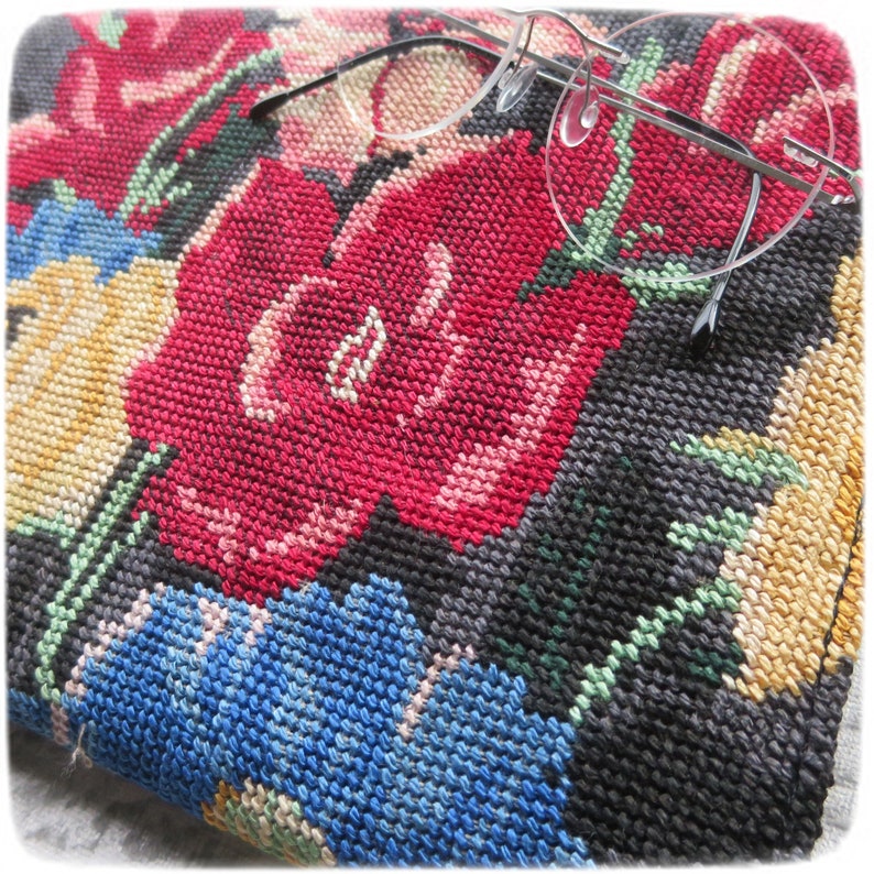 Tapestry Cover for Tablet iPad needlepoint, Protective Sleeve, Red Gladiolus image 5