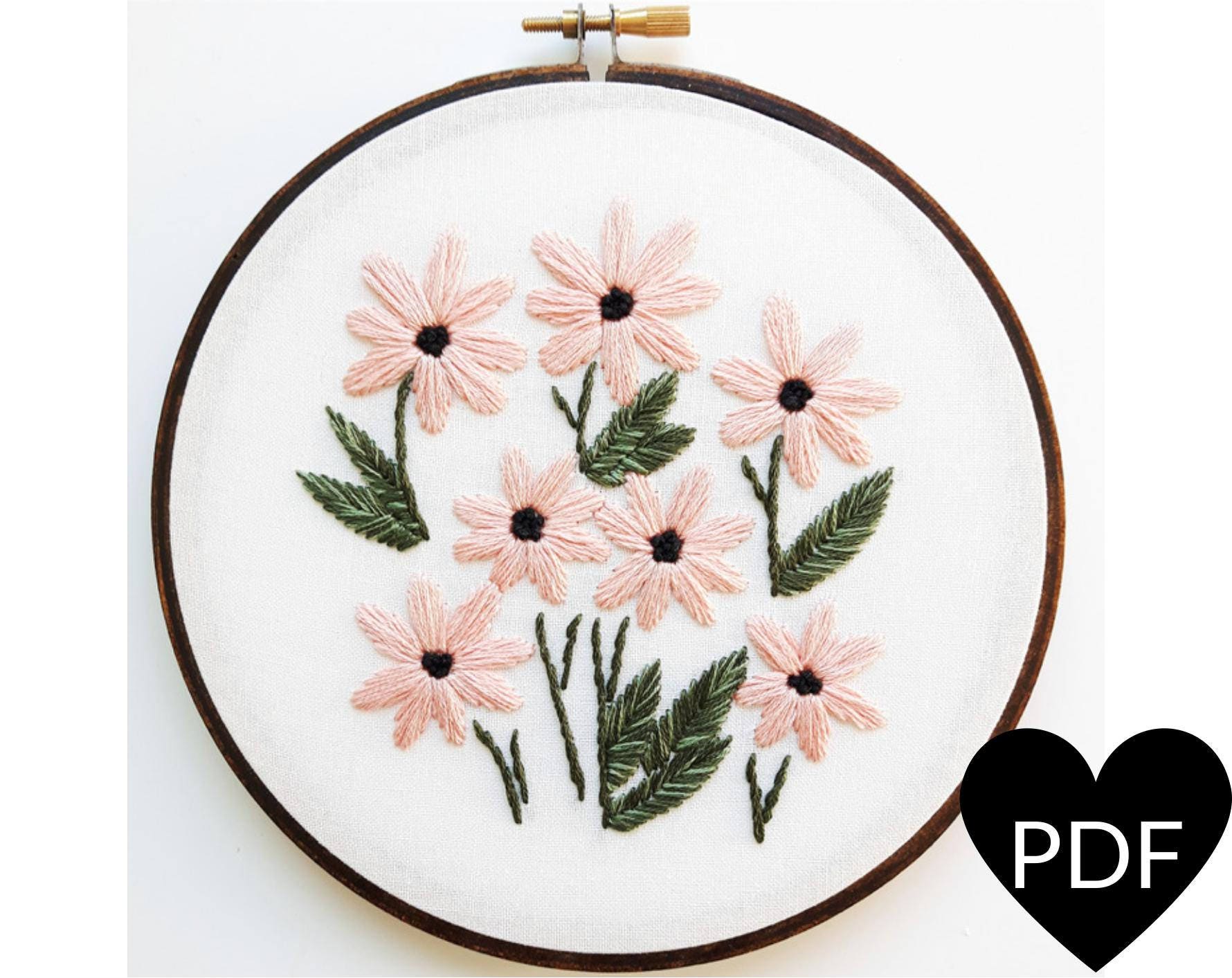 Daisy Embroidery Pattern PDF Pattern Floral Inspired | Etsy