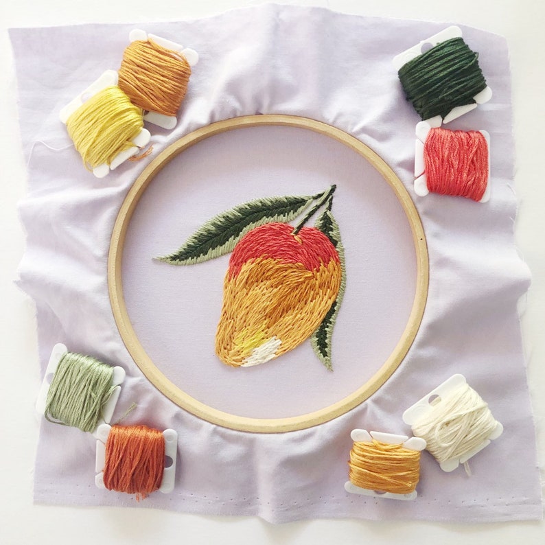 Pattern Mango Embroidery Pattern PDF Pattern Fruit Hand Etsy