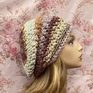 Silk Cotton Slouchy,Brown,Gold,Green,Yellow,Light Weight Beanie,Summer Hat,Chemo Hat,Silk Chemo Hat,Silk Slouchy, Summer Cap, READY TO SHIP