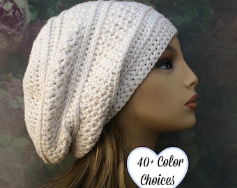 Cotton Slouchy Hat, Summer Slouchy, Light Weight Slouchy, Soft Cotton Chemo Hat, Summer Chemo Hat, Chemo Hat, Women Summer Hat,Cotton Slouch