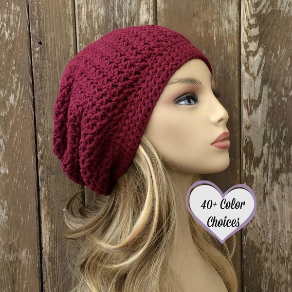 Cotton Slouchy Hat,  Light Weight Slouchy, Cotton Chemo Hat, Summer Chemo Hat, Chemo Hat, Women Summer Hat,Cotton Slouch,Basic Slouchy