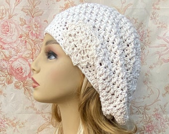 Cream Cotton Slouchy,Cotton Slouch Beanie,Ivory Summer Slouchy,Off White Chemo Hat,Cotton Slouch,Light Weight Cotton,Chemo Hat READY TO SHIP