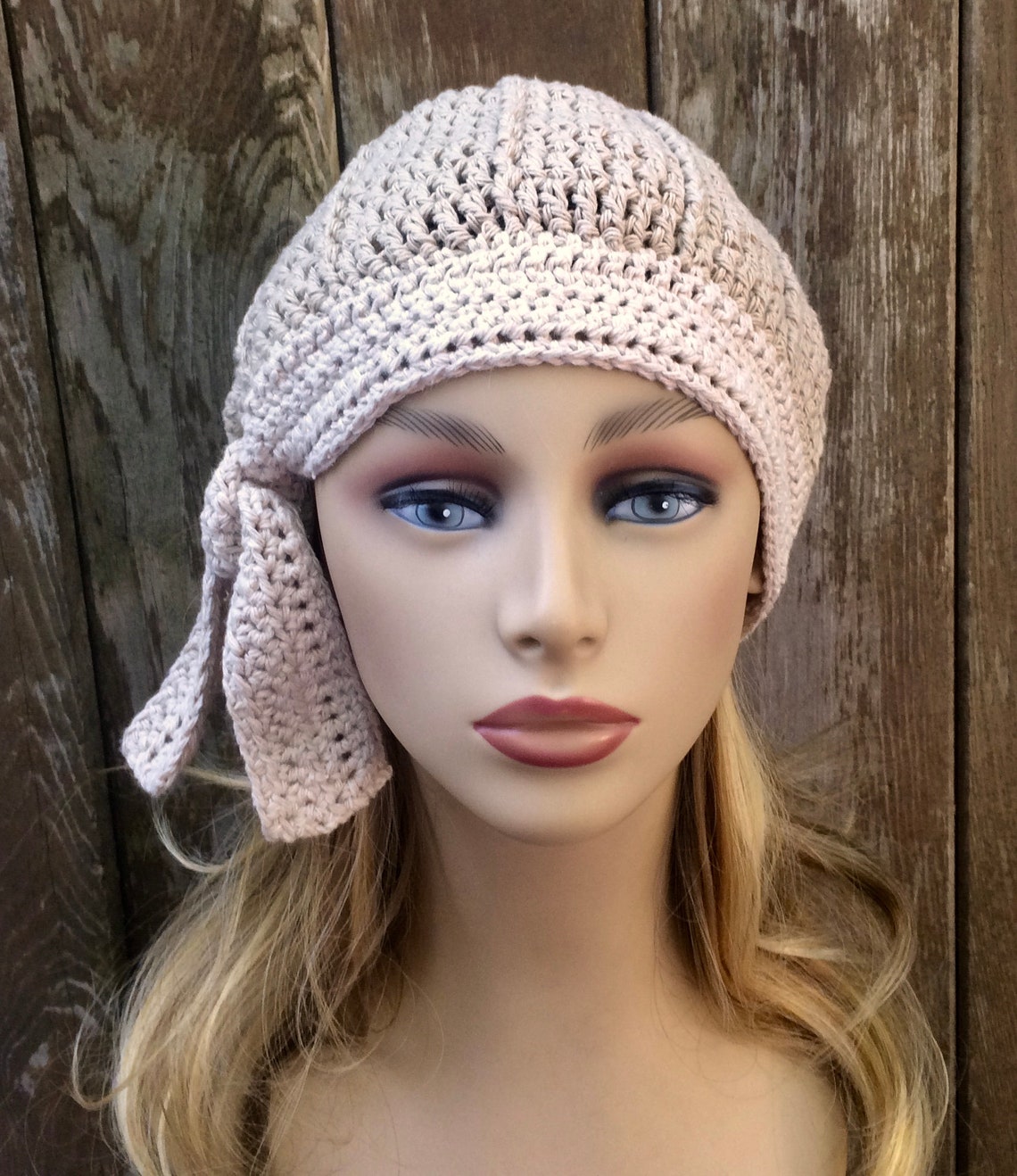 Crochet Pattern The Tracy Side Tie Hat Women's Beanie  Etsy