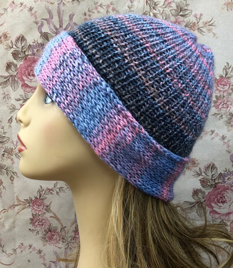 Chemo Hat Winter Chemo Cap Soft Winter Cloche with Side Tie Winter Beanie Pink READY TO SHIP Crochet Hat Winter Hat Blue Grey