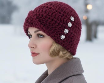 Everitt Purple Chenille Knit Cloche Hat WPL 7647 Ladies  display picture 1
