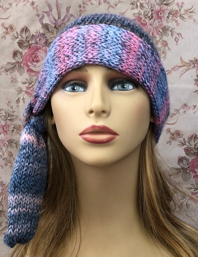 Chemo Hat Winter Chemo Cap Soft Winter Cloche with Side Tie Winter Beanie Pink READY TO SHIP Crochet Hat Winter Hat Blue Grey
