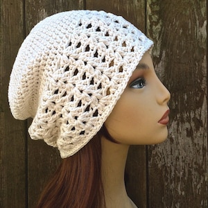 Summer Lacy Cotton Slouch Hat ,Beanie, Cloche, Cotton Slouchy,Women&#39;s Chemo Hats, Cotton Chemo Hat, Cotton Chemo Cap,Light Weight Beanie