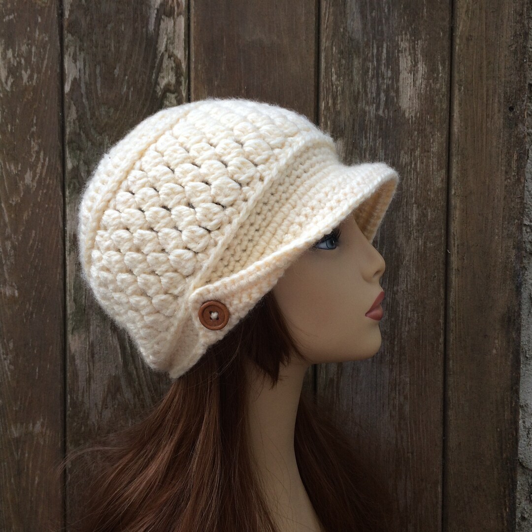 Women's Newsboy Winter Newsboy Hat Visor Beanie Soft Etsy