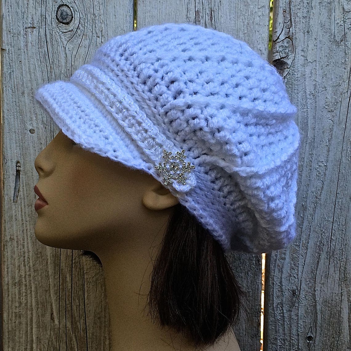 Newsboy With Buttons Womens Winter Hat Visor Beanie Soft Etsy