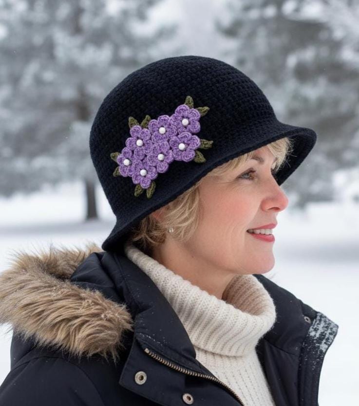 Lavender Cloche Hat - Etsy display picture 1