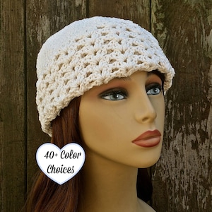 Womens Lacy Cotton Hat,Cotton Beanie, Cloche, Slouchy, Summer Chemo Hat, Spring Hat, Women&#39;s Chemo Hats, Cotton Chemo Hat, Summer Chemo Cap