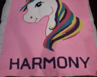 handmade crochet Blanket - Unicorn