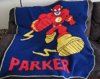 handmade crochet blanket - The Flash