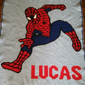 handmade crochet blanket - Spiderman