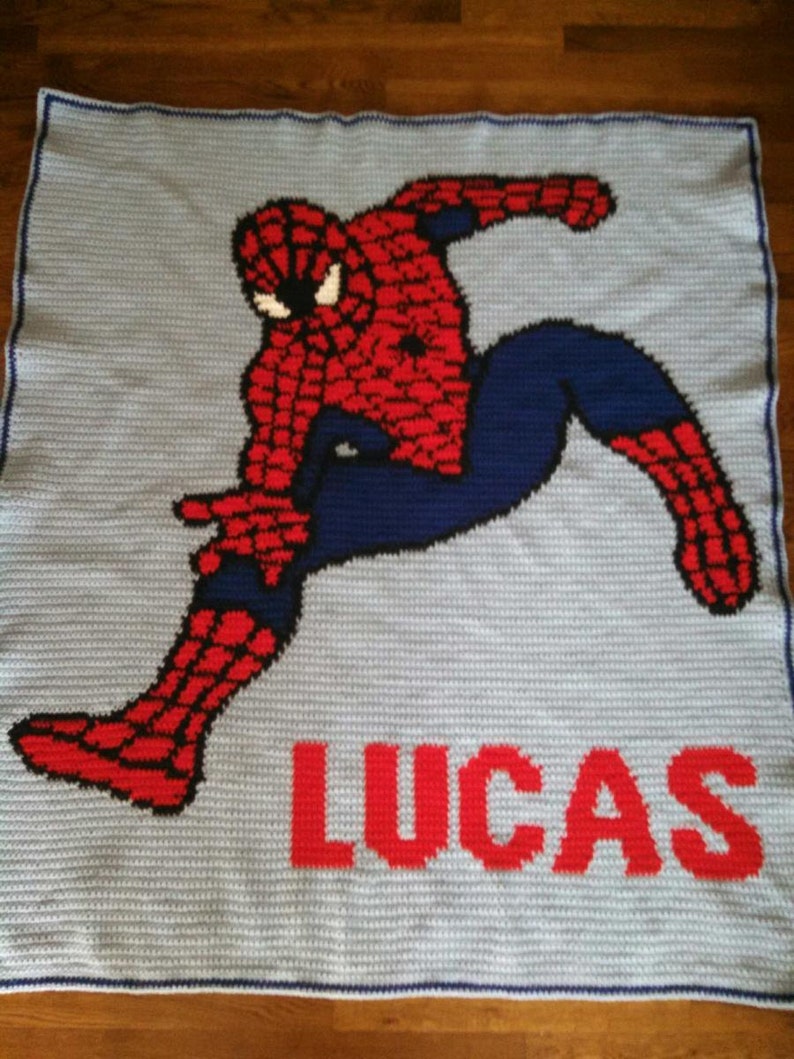 Handmade Crochet Blanket Spiderman Etsy