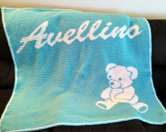 crochet hecho a mano Nombre personalizado con un solo gráfico