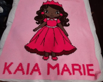 handmade crochet Blanket - princess