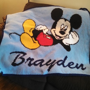 handmade crochet blanket - Mickey Mouse twin size