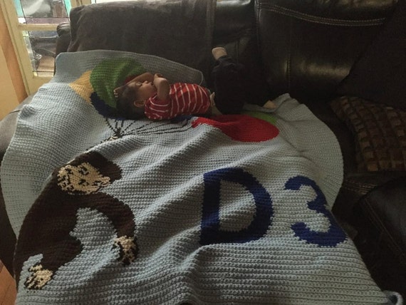 Handmade Crochet Blanket Curious George Etsy