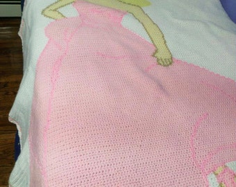 manta de ganchillo hecho a mano - tamaño doble de barbie