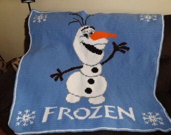 handmade crochet blanket - Olaf from Frozen