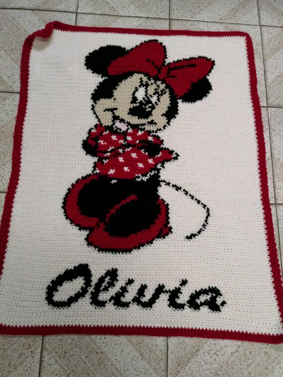 Handmade Crochet Blanket Minnie Mouse CRIB SIZE Etsy Canada