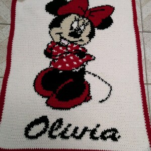 handmade crochet blanket - Minnie Mouse CRIB SIZE