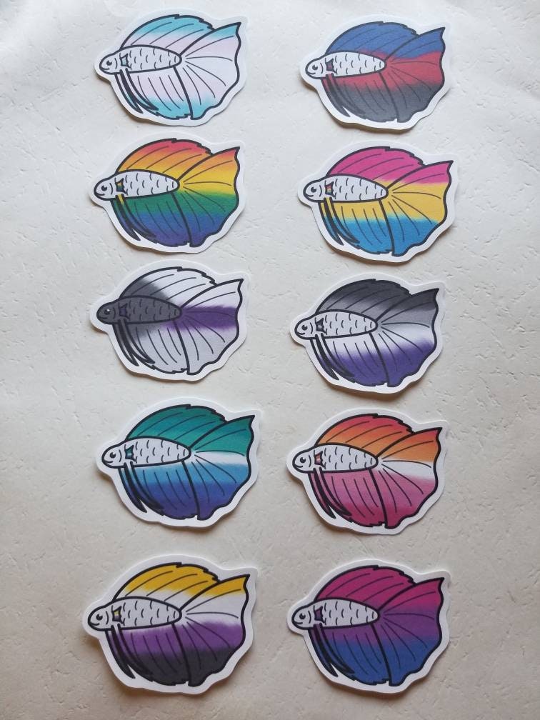 Pride Betta Fish Stickers - Etsy