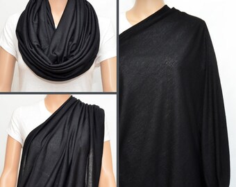 Black Infinity Scarf / Nursing cover scarf