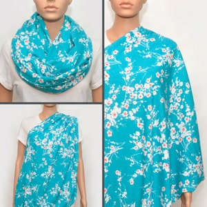 Breastfeeding Cover, Nursing Cover, Nursing Cover Scarf,  Nursing Infinity Scarf, Infinity Scarf, Light blue infinity Scarf
