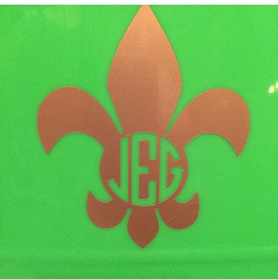 Fleur De Lis Monogram Decal French Lover Monogram Fleur De Etsy