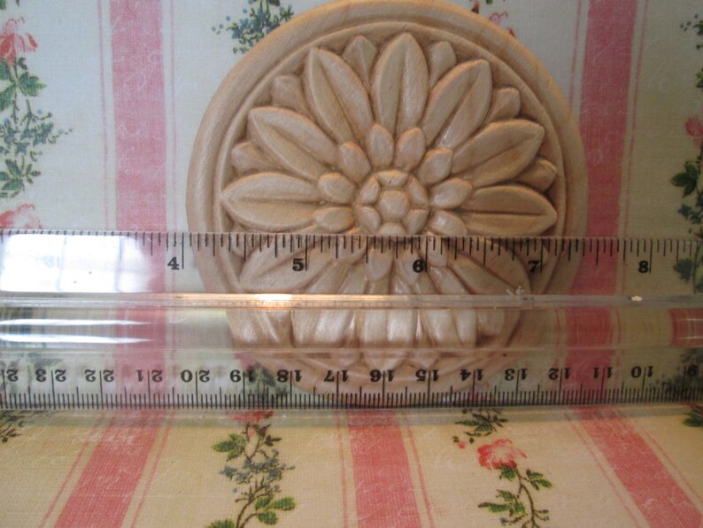 Round wood applique rosette Etsy