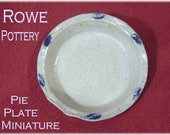 Rowe Pottery 1992 Pie Plate - Salt Glazed Blue Stoneware Pottery Rare Miniature - Flower Crock, Bird, Pitcher, Gallon, Mini FREE SHIPPING