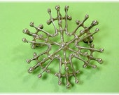 Studio Else Paul Sterling Silver Snowflake Brooch Pin - E P Hughes Norway - Modernist Jewelry Modern Art - Ireland Celtic - FREE SHIPPING