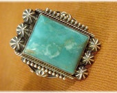 Blue Ridge Turquoise Michael Calladitto Sterling Silver Ring - M R - Size 11 - Native American, Navajo, Arizona, Indian FREE SHIPPING