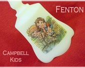 Fenton Campbell Kids Art Glass Bell - Satin Yellow Custard - Campbell Soup - Collectible, Candle Holder, Vase, Basket, Lamp FREE SHIPPING