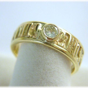 18K Gold Diamond Ring, 14K Gold .50 Ct Custom Diamond Ring, Wedding Ring, Engagement Ring, Goldsmith One of A Kind, Modern Art FREE SHIPPING
