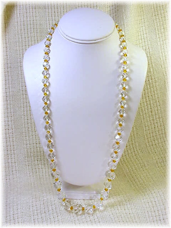 Rock Crystal Faceted Bead Necklace - 84 Grams 28"… - image 9