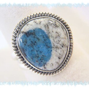 K2 Ring, K2 Jasper Ring, Sterling Silver Ring, Artisan Jewelry, Azurite Ring, Blue Maine Blueberry Jasper,  Gift For Her, Zen  FREE SHIPPING