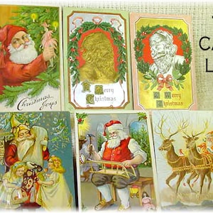 Cartes postales du père Noël, 11 cartes postales vintage du père Noël, anges, début des années 1900, rentré, en relief, carte postale de Noël, renne livraison gratuite